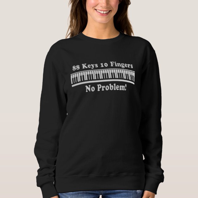 Moletom 88 Teclas 10 Dedos Sem Problema Teclado de Piano P (Frente)