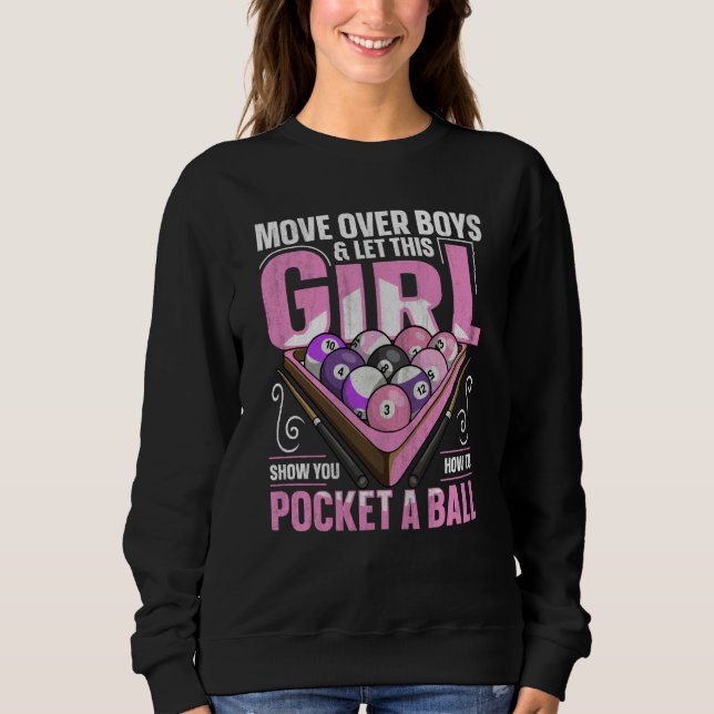 Moletom 8 ball pool billiard Quote for a Pool Player Girl (Frente)