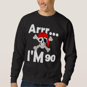 Moletom 90 Birthday Pirate Skull, 90 Anos De Idade