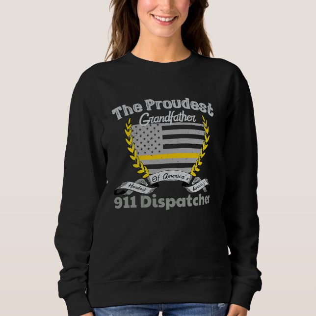 Moletom 911 Dispatcher Apparel Proud Grandfather Thin Gold (Frente)