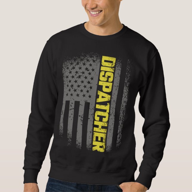 Moletom 911 Dispatcher Thin Gold Line US Flag Emergency Di (Frente)