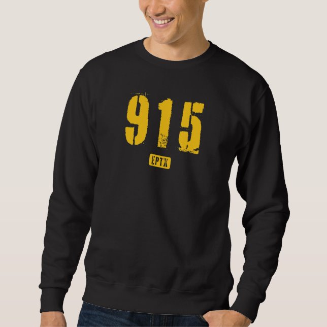Moletom 915 EPTX El Paso TX Design de Estêncil Áspero (Frente)
