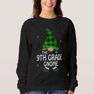 Moletom 9th Grade Gnome Buffalo Plaid Matching Family Chri