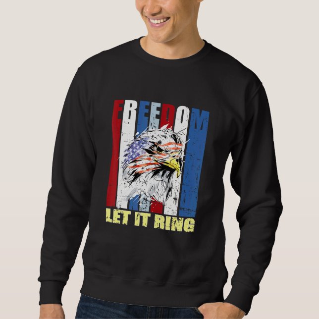 Moletom A bandeira americana Bald Eagle deixa a liberdade  (Frente)