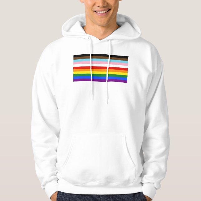 Moletom A bandeira do orgulho de onze listras da SlipperyJ (Frente)