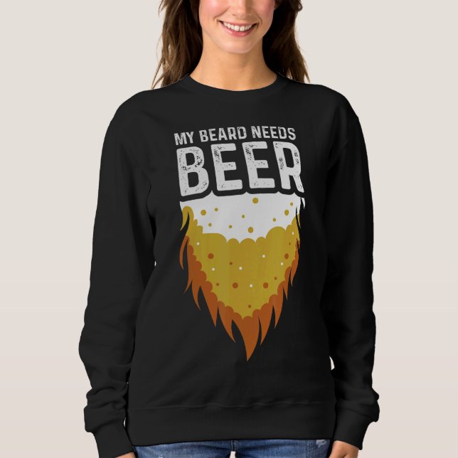 Moletom A barba precisa de Bebendo de cerveja (Frente)