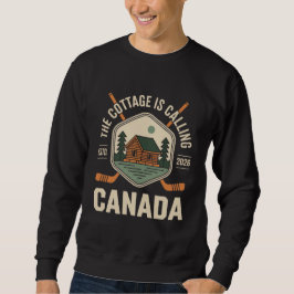Moletom A Cabana Está Chamando Canadá Amante Divertido Val