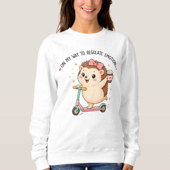 Moletom A Caminho de Regular Emoçõesouri Funny Hedgehog (Frente)