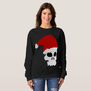 Moletom a camisola das mulheres do Natal do crânio do