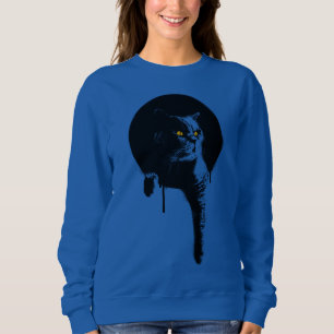 Moletom A camisola das mulheres: Gato azul britânico de