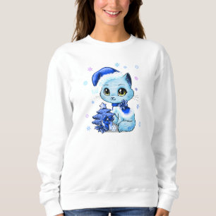 Moletom A camisola mão bonita das mulheres tiradas do gat