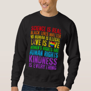 Moletom A Ciência É Real LGBTQ O Amor É Amor Bandeira LGBT