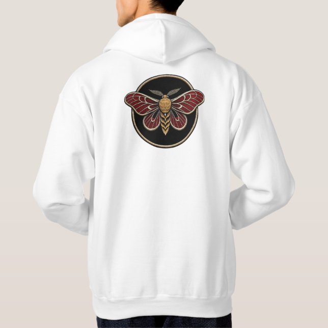 Moletom A circular gothic emblem featuring a large moth wi (Verso)