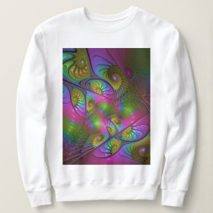 Moletom A Colorida Arte Fractal Abstrata Trippy Luminosa
