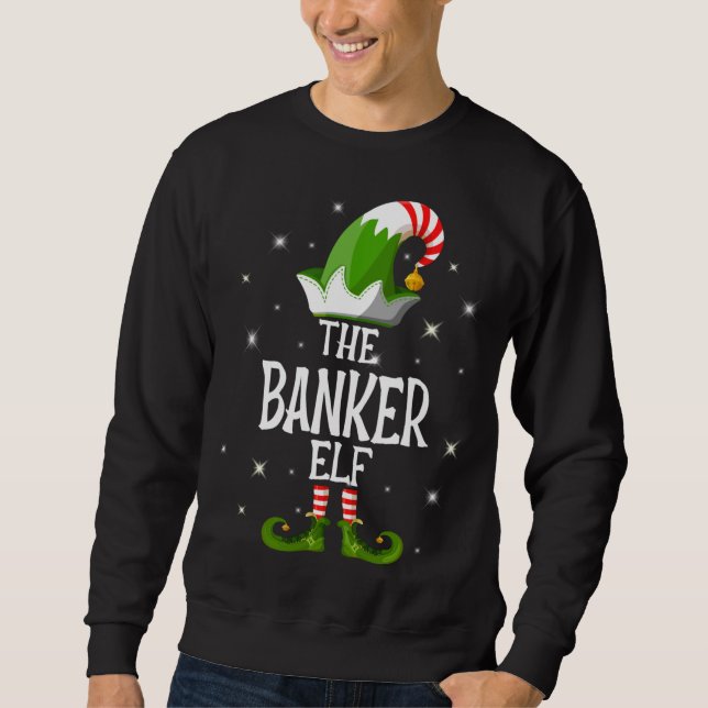Moletom A Família Banker Elf Correspondendo ao Natal (Frente)