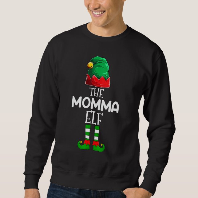 Moletom A Família Momma Elf de Natal Correspondendo Figuri (Frente)