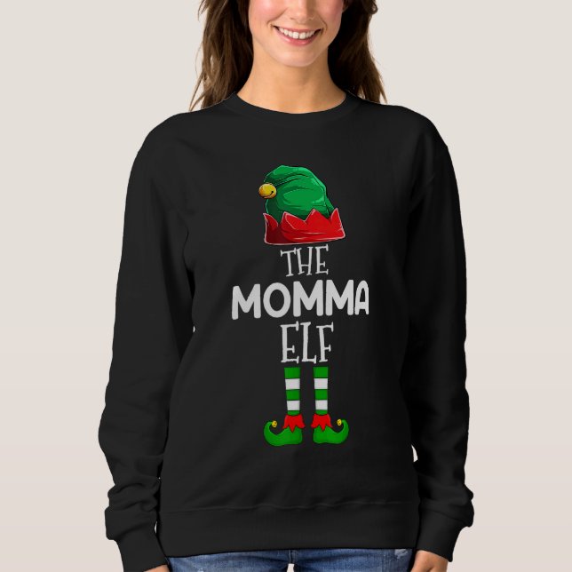 Moletom A Família Momma Elf de Natal Correspondendo Figuri (Frente)