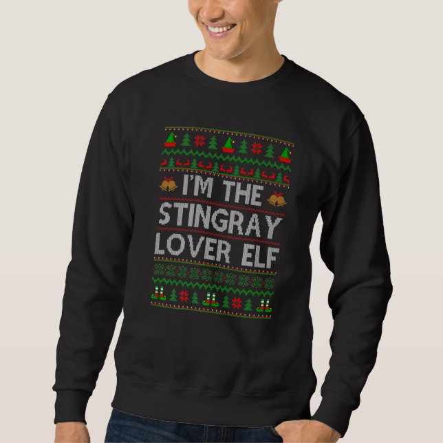 Moletom A família se divertindo feio Eu sou o Stingray Elf (Frente)