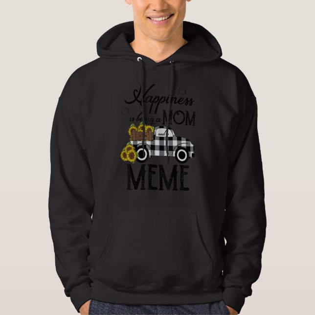Moletom A Felicidade De Girassol É Ser Mãe E Meme (Frente)