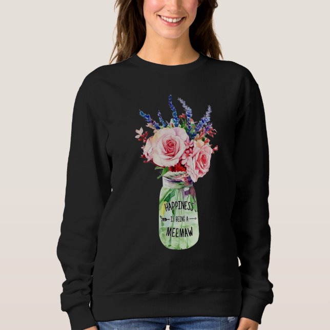 Moletom A Felicidade É Um Meemaw Mãe Decorati Floral (Frente)