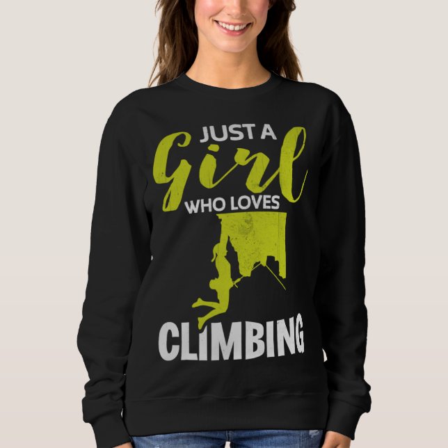 Moletom A Girl Who Loves Climbing Rock Climbing  Boulderin (Frente)