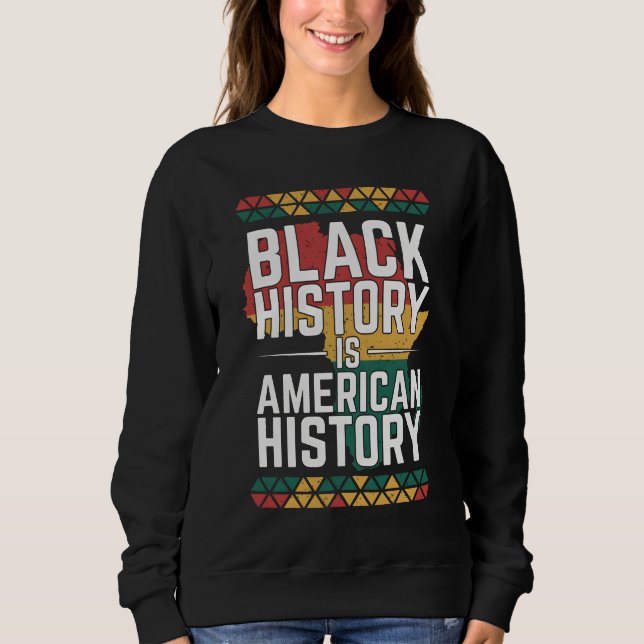 Moletom A História Negra É História Americana Design Vinta (Frente)