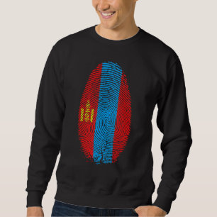 Moletom A Impressão Digital Da Bandeira Da Mongólia Está N