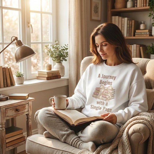 Moletom A Journey Begins with a Single Page: Book Lover (Criador carregado)