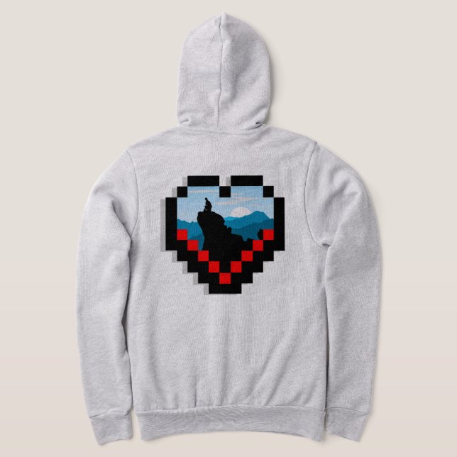 Moletom A lone figure sitting on a mountain peak at sunris (Postura das costas)