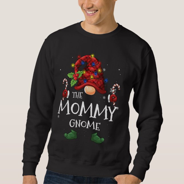 Moletom A Mamãe Gnomo Buffalo Xadrez Árvore de Natal Light (Frente)