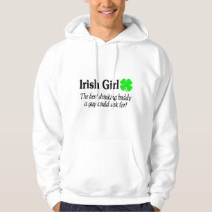 Moletom A menina irlandesa o melhor amigo do bebendo uma