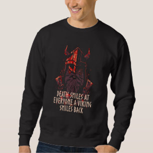Moletom A Morte Sorri para Todos Vintage Viking Retro Nórd