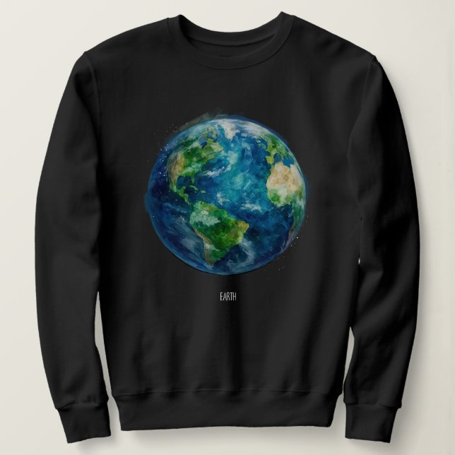 Moletom A painting of the earth in a space (Frente do Design)