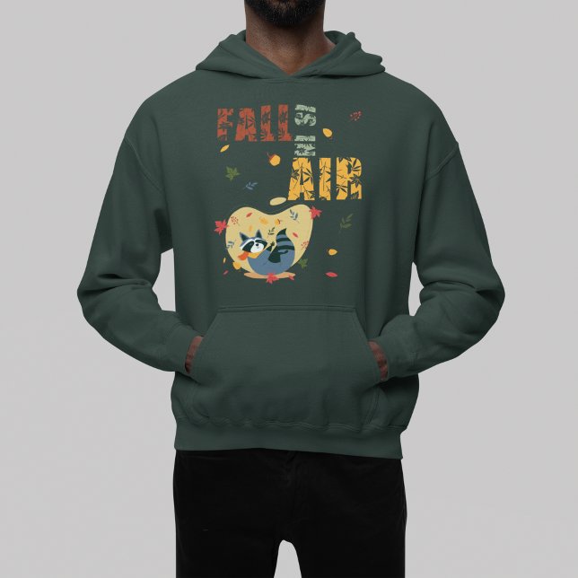 Moletom A Queda Está No Ar Com O Acaxo (Fall Is In Air With Swinging Raccoon Hoodie)