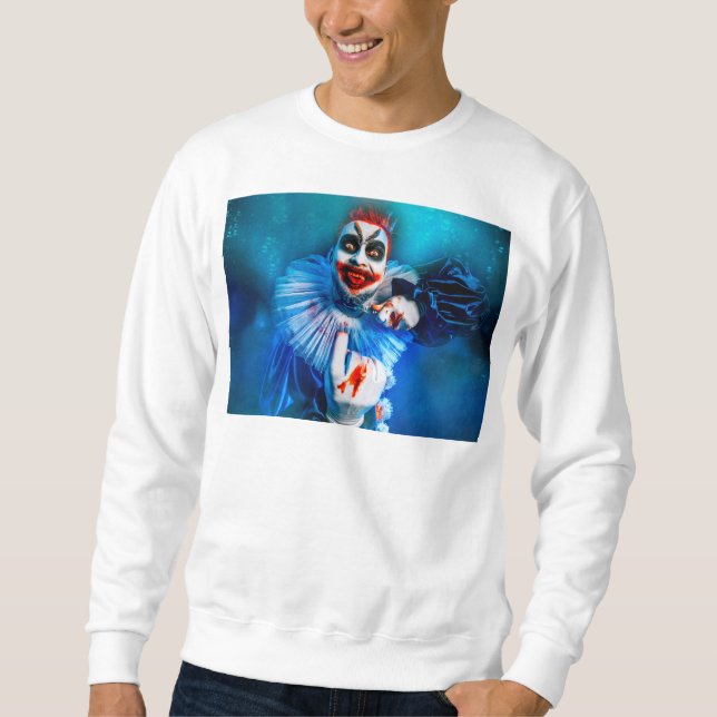 Moletom A roupa de palhaço de SlipperyJoe é um Feliz Hallo (Frente)