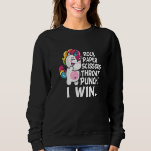 Moletom A tesoura de papel Rock Dura Punch I Win Unicorn O