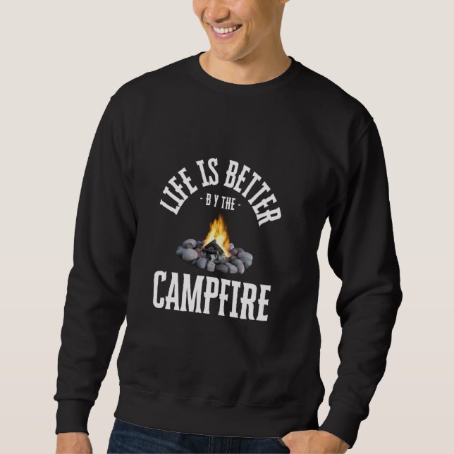 Moletom A vida de Camping é melhor na fogueira (Frente)
