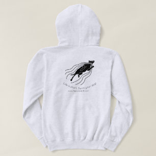 Moletom A vida é curta. Natação seu cachorro! Hoodie Negra