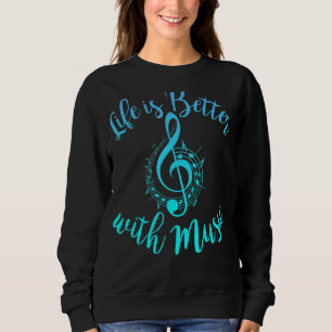 Moletom A Vida É Melhor Com As Notas De Música.
