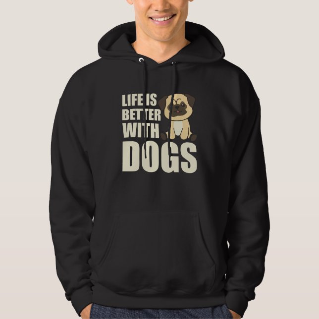 Moletom A Vida É Melhor Com Cães Doce Cachorro Marrom (Frente)