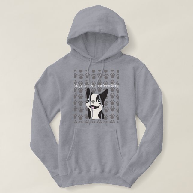 Moletom A vida é melhor com um cachorro (Frente do Design)