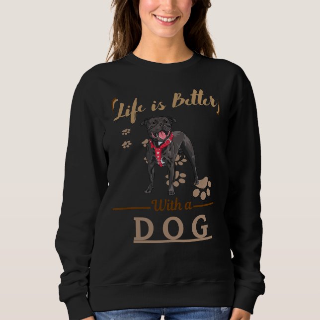 Moletom A Vida É Melhor Com Um Cachorro (Frente)