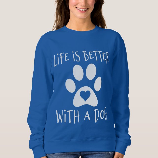 Moletom A Vida É Melhor Com Um Cachorro - Amantes De Cacho (Frente)