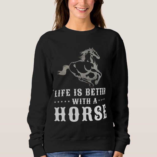 MOLETOM A VIDA É MELHOR COM UM CAVALO (Frente)