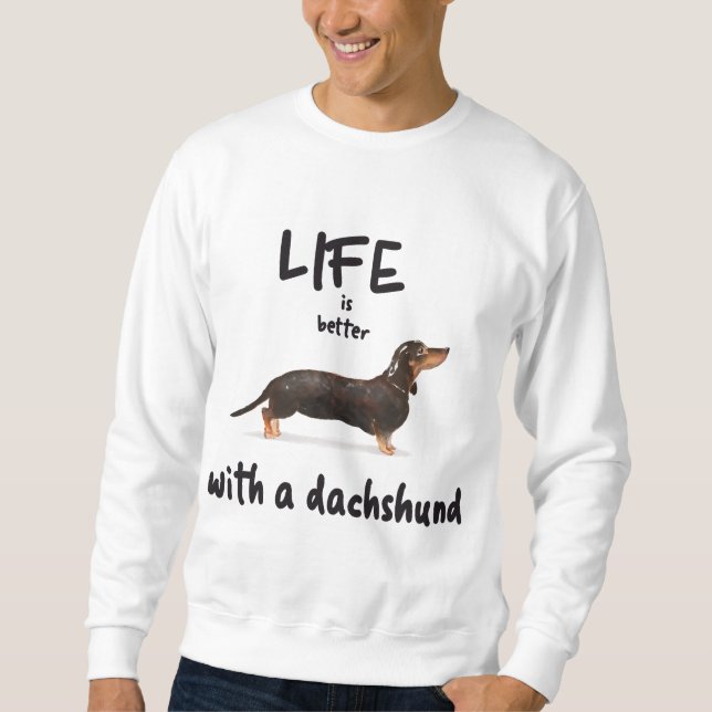 MOLETOM A VIDA É MELHOR COM UM DACHSHUND (Frente)