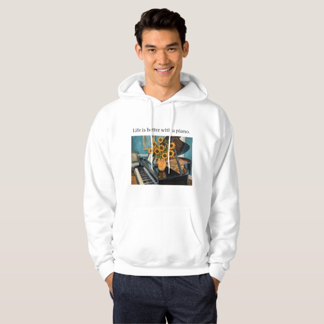 Moletom A vida é melhor com um piano - Ótima camiseta! (Frente Completa)