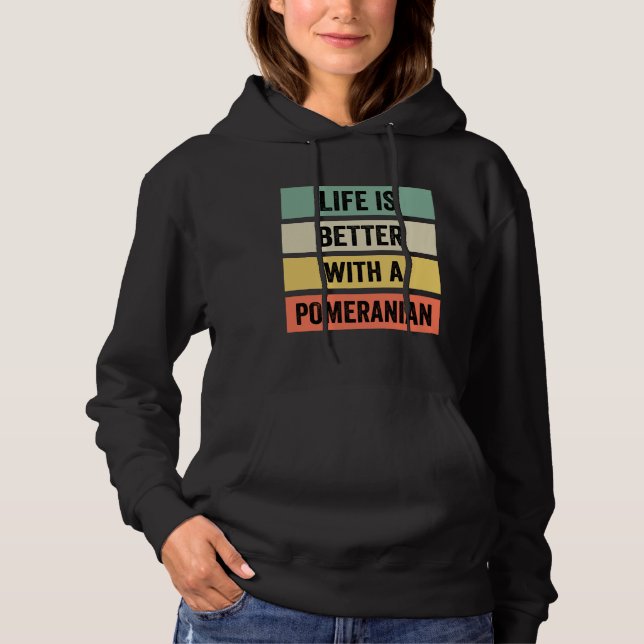 Moletom A Vida É Melhor Com Uma Pomerânia 125 (Frente)