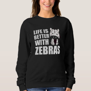 Moletom A vida é melhor com zebras - zebra branca