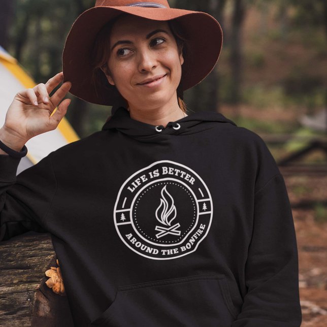 Moletom A Vida É Melhor Em Torno Do Hoodie Bonfire (Criador carregado)
