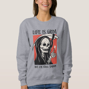 Moletom A Vida É Um Grim Funny Grim Reaper Engraçado Sarcá